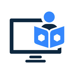Learning, online icon. Simple editable vector graphics.