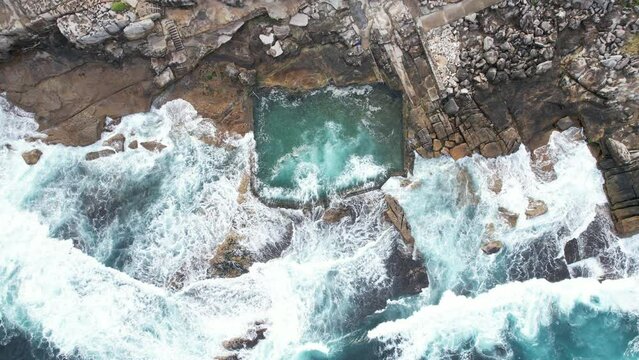 High angle view of Ocean rock pool
