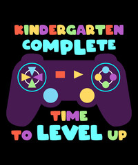 Kindergarten Graduation Shirt Level Complete Video Gamer T-Shirt with Game Controller