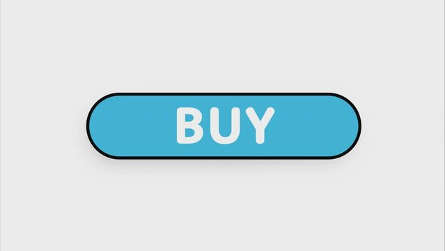 Buy. Hand click icon. Finger click icon. Motion graphics