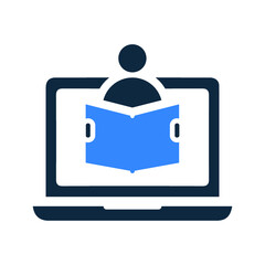 Online, reading, study icon. Simple editable vector graphics.