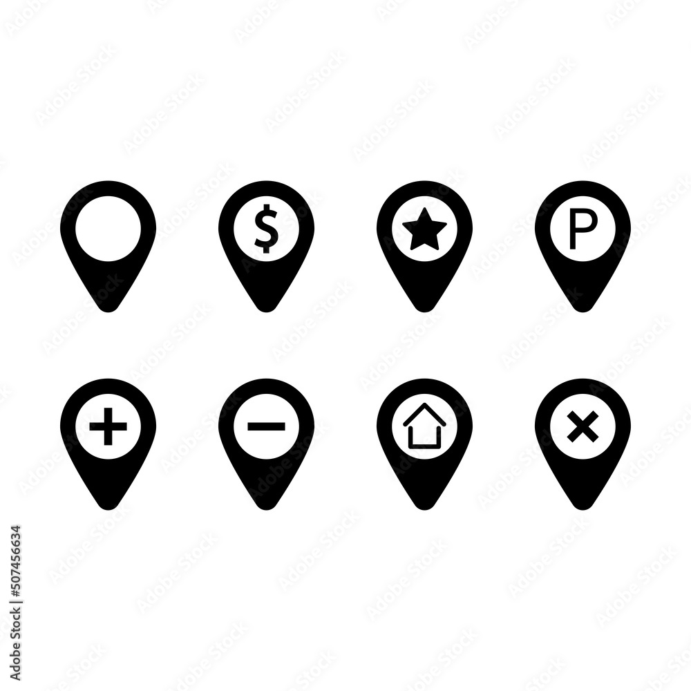 Wall mural Map pointers icon set