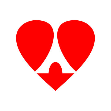 Love paris vector icon. Love france vector