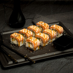 sushi and rolls