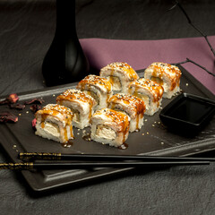 sushi and rolls