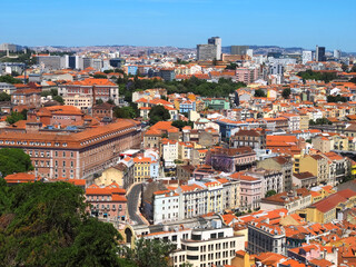Fototapeta na wymiar aerial view of Lisbon Main City of Portugal