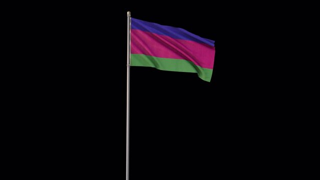 Kuban Peoples Republic flag, 4k video background is transparent