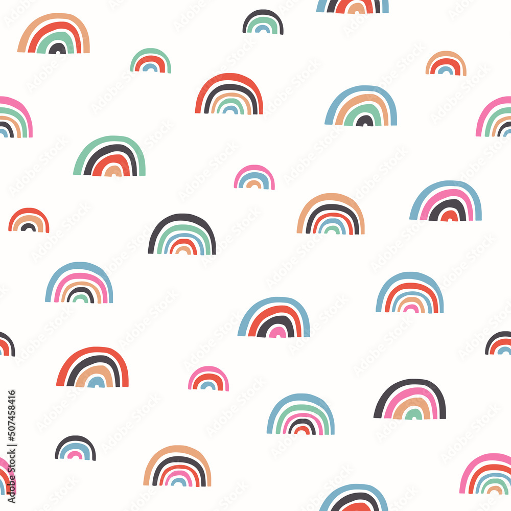 Poster Seamless pattern with color rainbows