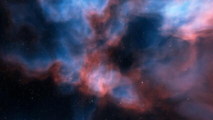 bright nebula, nebula in space, majestic red-purple nebula, beautiful space background 3D render