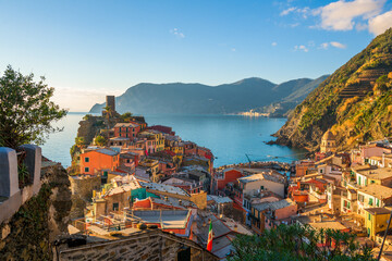 Vernazza, La Spezia, Liguria, Italy in the Cinque Terre region - obrazy, fototapety, plakaty