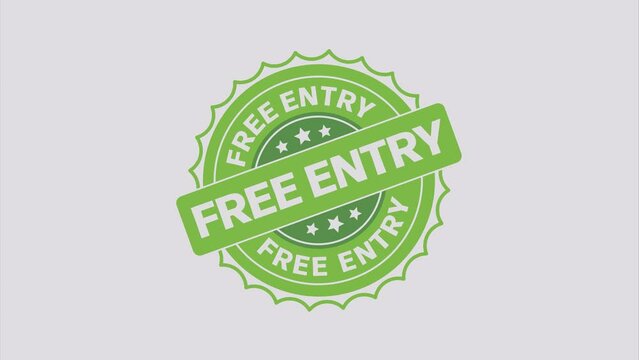 Free entry grunge rubber stamp on white background