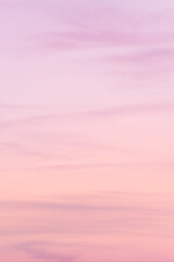 Vertical ratio size of sunset background. sky with soft and blur pastel colored clouds. gradient cloud on the beach resort. nature. sunrise.  peaceful morning. Instagram toned style - obrazy, fototapety, plakaty