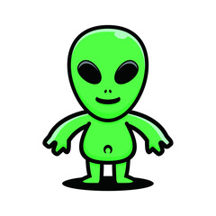 Cute alien logo vector. Alien logo