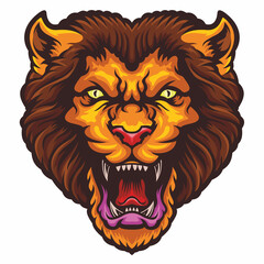 Lion Head Mascot.	