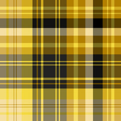 Seamless pattern in marvellous yellow and black colors for plaid, fabric, textile, clothes, tablecloth and other things. Vector image.