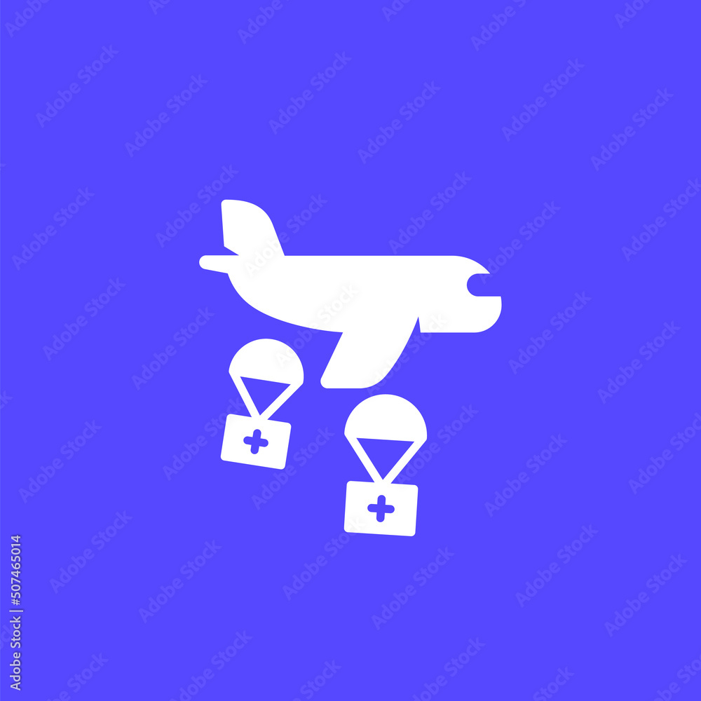 Canvas Prints humanitarian aid icon with an airplane