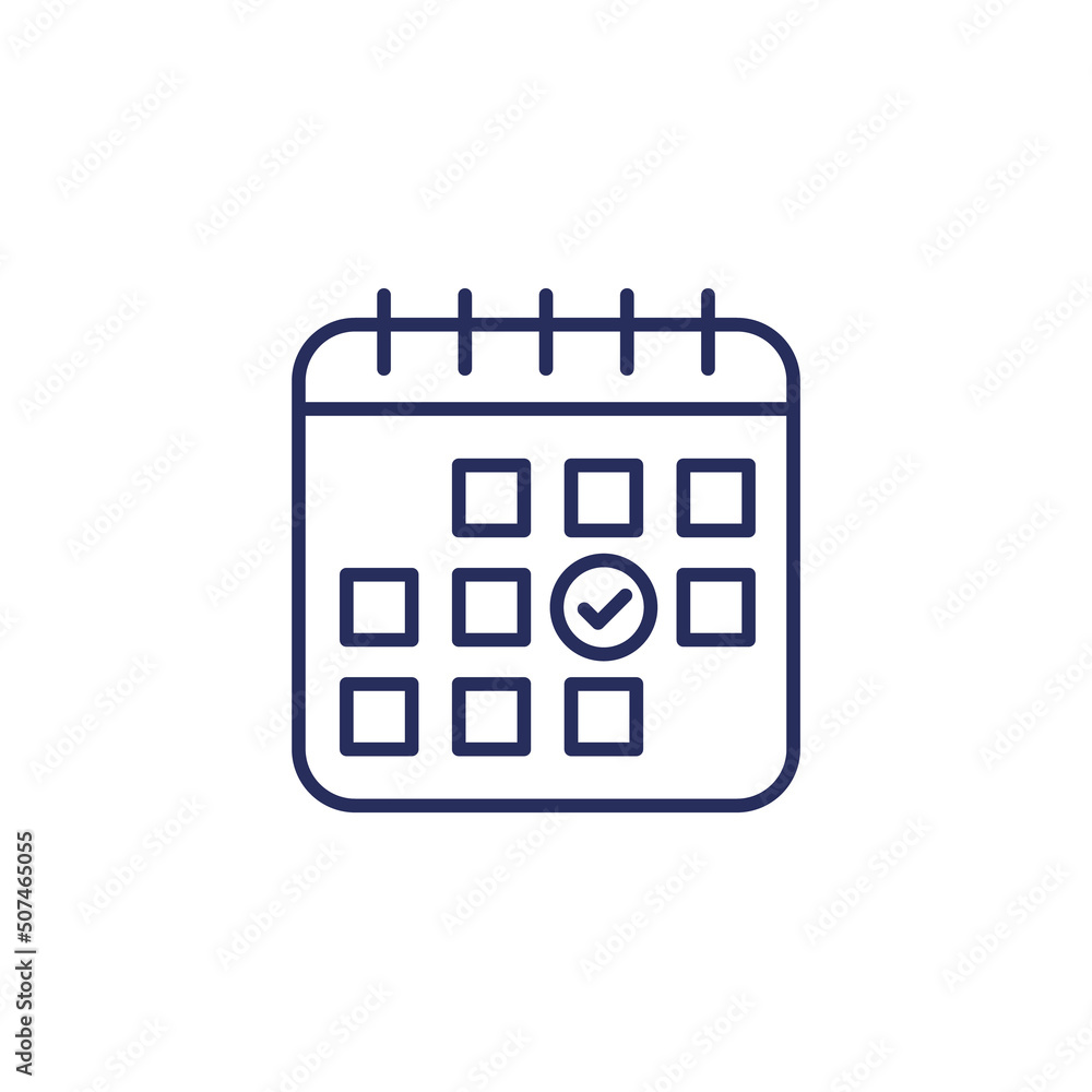 Aufkleber save a date line icon with a calendar