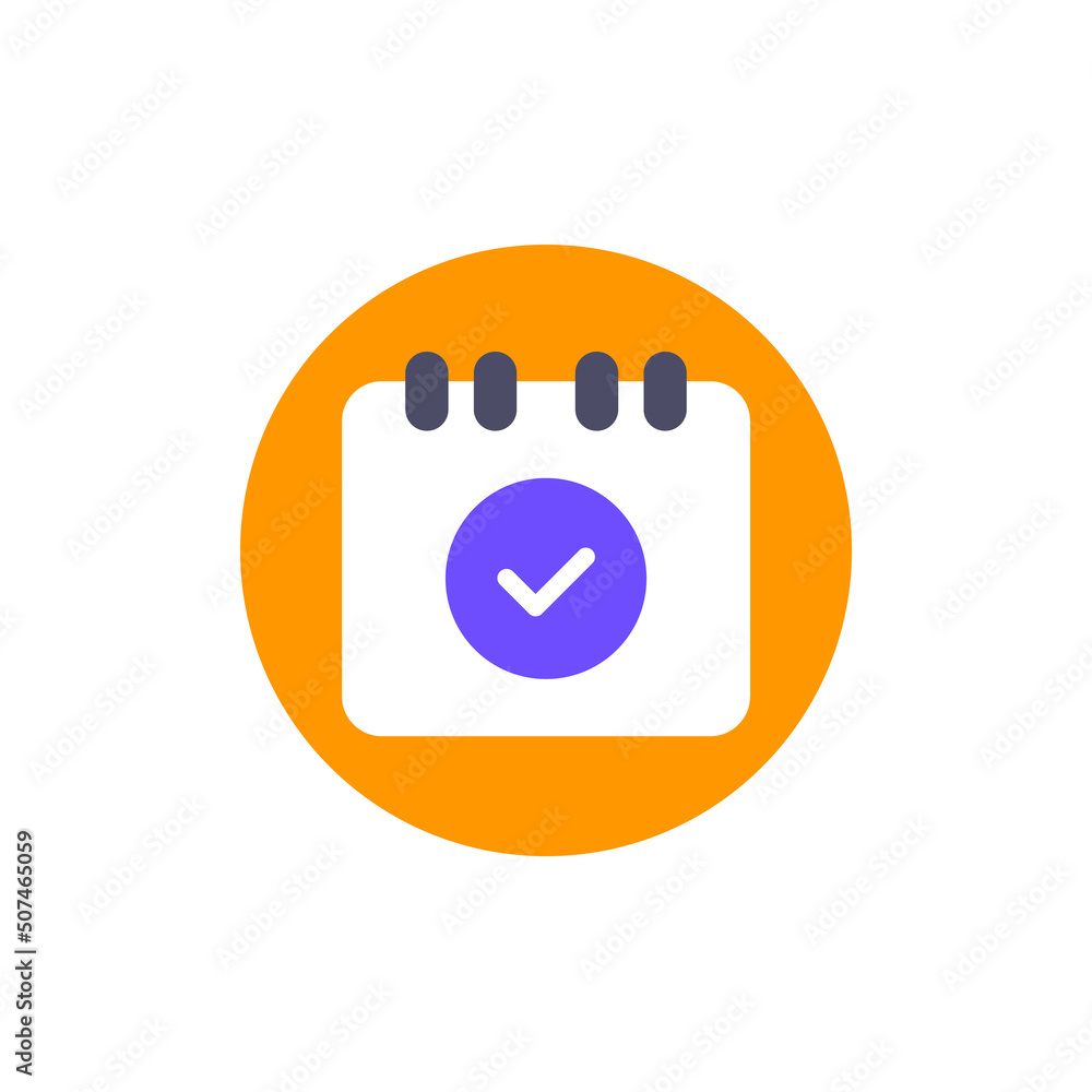 Poster save a date icon with a calendar, flat design