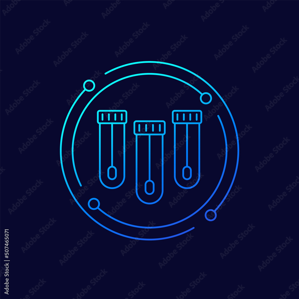 Poster Nasal swab tests icon, linear design