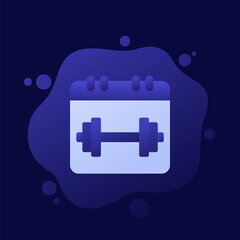 training schedule icon, dark vector design