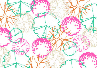 ARCHITECTURE TREES. COLORFUL PATTERN TEXTURE