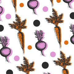 pattern food collection fruit and vegetables