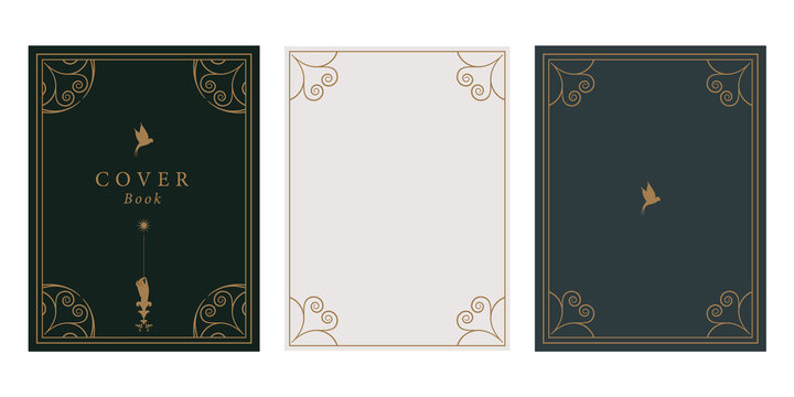 Vintage, old, esoteric ornamental covers, papers and frames isolated on white background
