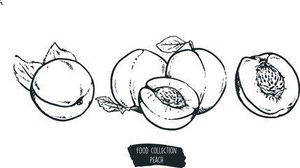 collection of food, peach ingredients