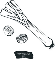collection of food, leek ingredients