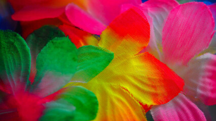 fragment of a bright lei for a Hawaiian party 