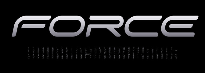 Force font, wide Latin alphabet for sport or futurism headline, title and logo. Vector typography design © artyway