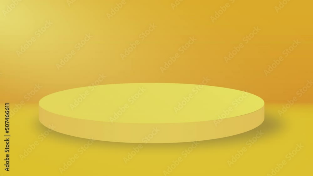 Aufkleber empty round podium, pedestal or platform illuminated by volume spotlights. digital 3d animation