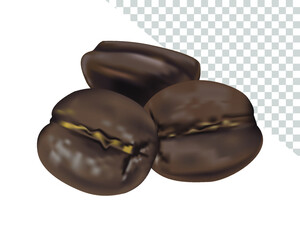 Coffee bean group vector on white background easy to put for your ingredient in package or product