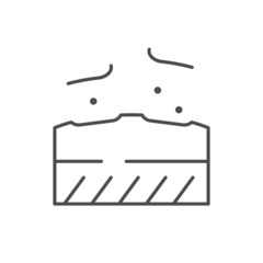 Skin exfoliation line outline icon