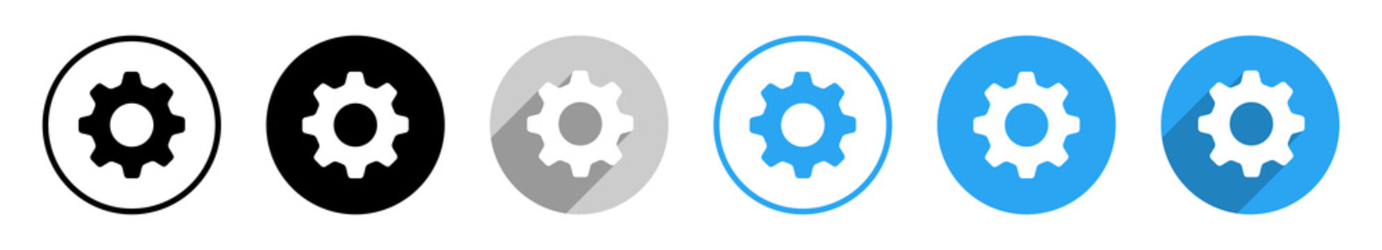 Zahnrad Einstellungen Vektor Icon Set