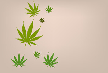Cannabis leaf card with copy space, vector illustration