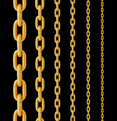 different sizes of golden chain