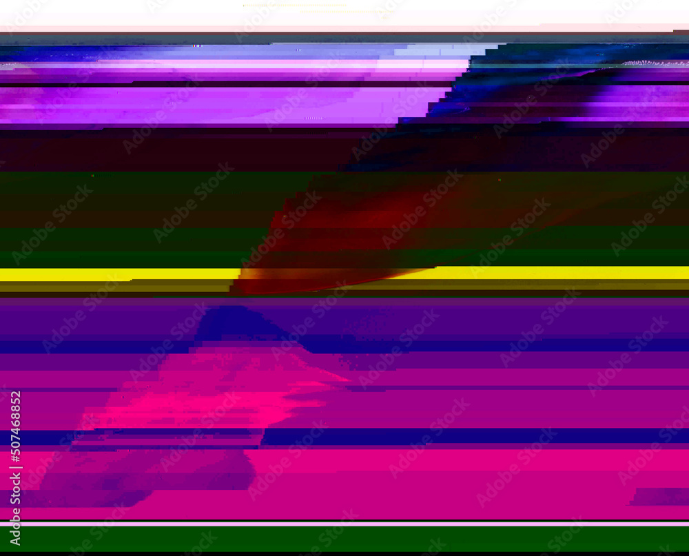 Aufkleber abstract corrupted graphics and psychedelic colors unique digital generated glitch art texture of no