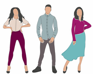 people in flat design isolated, vector