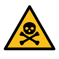 skull and crossbones icon, mortal danger sign, isolated flat vector