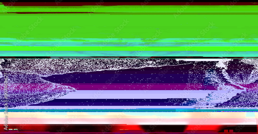 Aufkleber abstract corrupted graphics and psychedelic colors unique digital generated glitch art texture of no