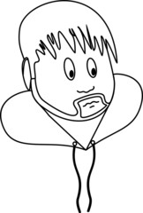 Silhouette of a man in lines