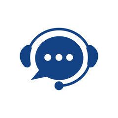customer service. Support Service Icon. Headphone And Chat Vector Design.

