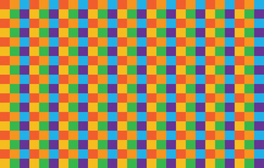 Seamless colorful pride month love tartan check plaid pattern. Checkered fabric texture background. Abstract geometric.  