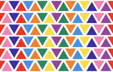 Abstract geometric seamless colorful pride month love pattern wallpaper fabric texture.