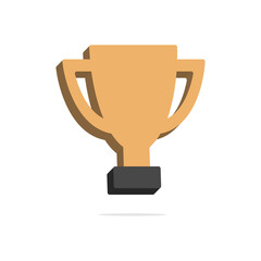 3d trophy concept in minimal cartoon style