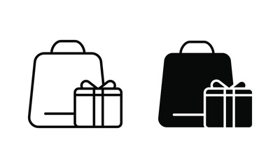 gift box with shopping bag icon vector