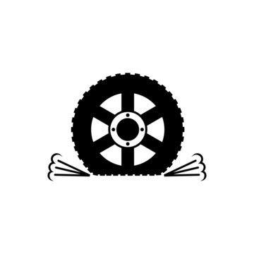 recommend clip art: Car wheel with flat tire. Punctured car wheel with air. Vector illustration on white background.	