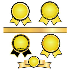 Gold award ribbon with banner ribbon