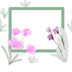 Flower leaf pastel color abtract on a isolate white  background. Doodle illustration freehand drawing.Pattern to decorate cards, invitations and nature concept.